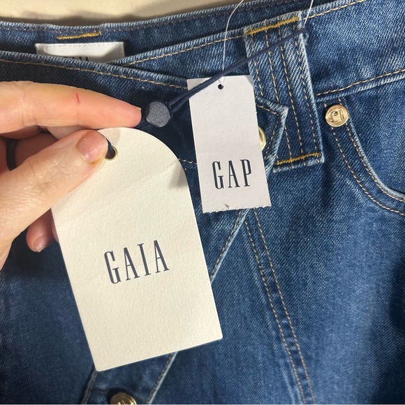 NWT Gap X Cult Gaia Asymmetrical Denim High Slit Maxi Skirt Size 33/16 - Picture 6 of 13